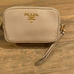 Prada Vitello Calf Leather Wristlet
